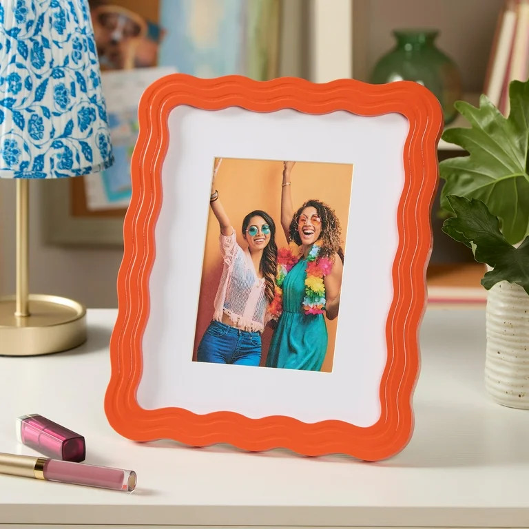 Mainstays by Becky G. & Alejandra 5" x 7" or 8" x 10" Wavy Photo Frame, Mandarin Orange | Walmart (US)