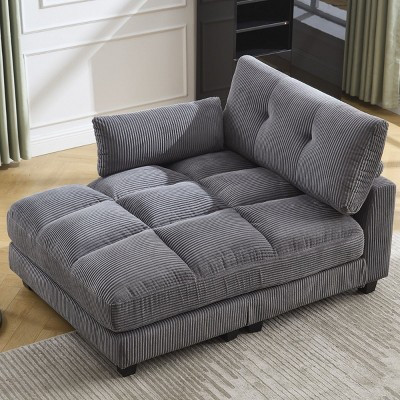 Modern Sleeper Sofa Couch Bed, Gray Corduroy Oversized Chaise Lounge, Cozy Cloud Couch for Living Room, Apartment, or Guest Room-Panipeachy | Target