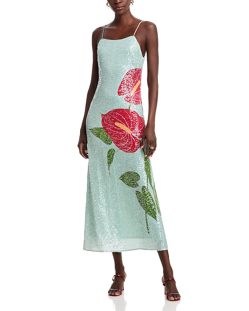 Farm Rio Anthurium Flowers Sequined Slip Dress | Bloomingdale's (US)