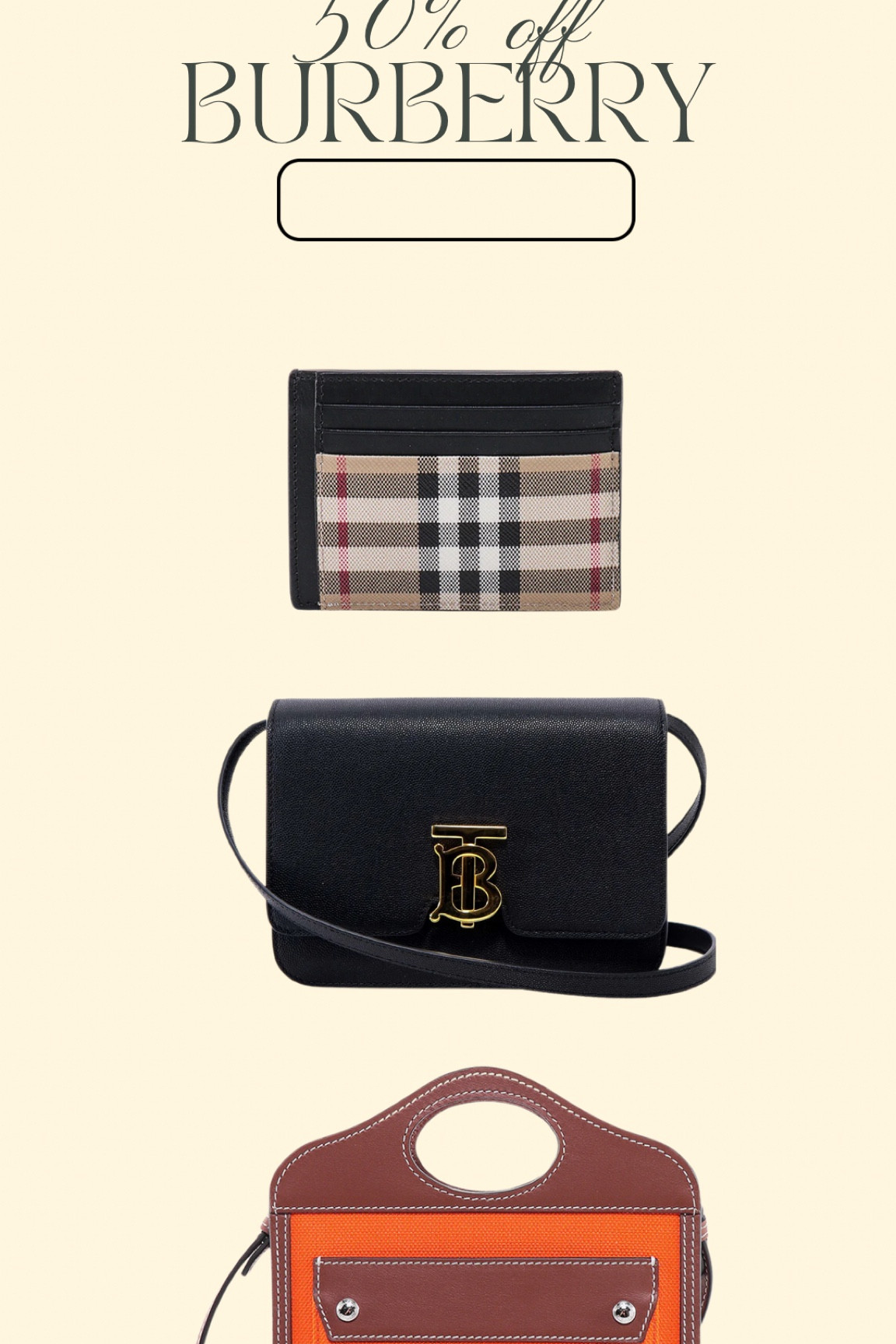 Burberry 50% off
Use code spring20

#LTKsalealert #LTKitbag