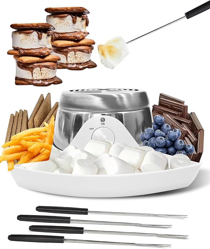 Smores Maker Tabletop Indoor Electric S'mores Maker, Flameless Electric Smores Kit With Marshmall... | Amazon (US)