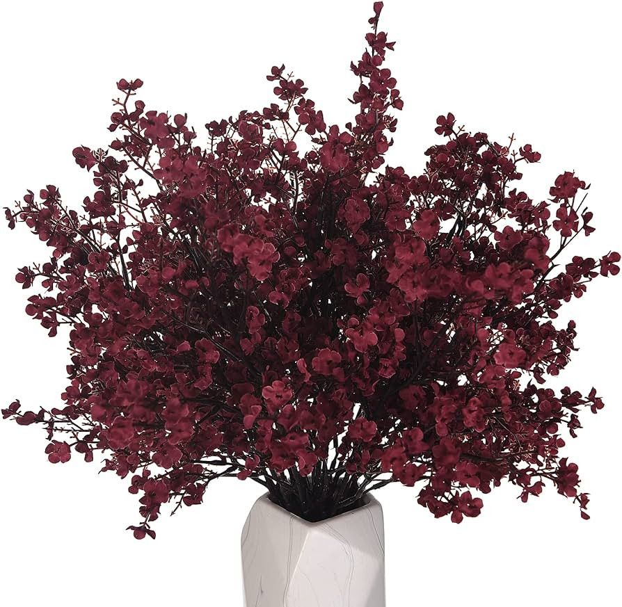 Amazon.com: LUSHIDI 15PCS Artificial Baby Breath Flowers Fake Silk Real Touch DIY Floral Bouquets... | Amazon (US)