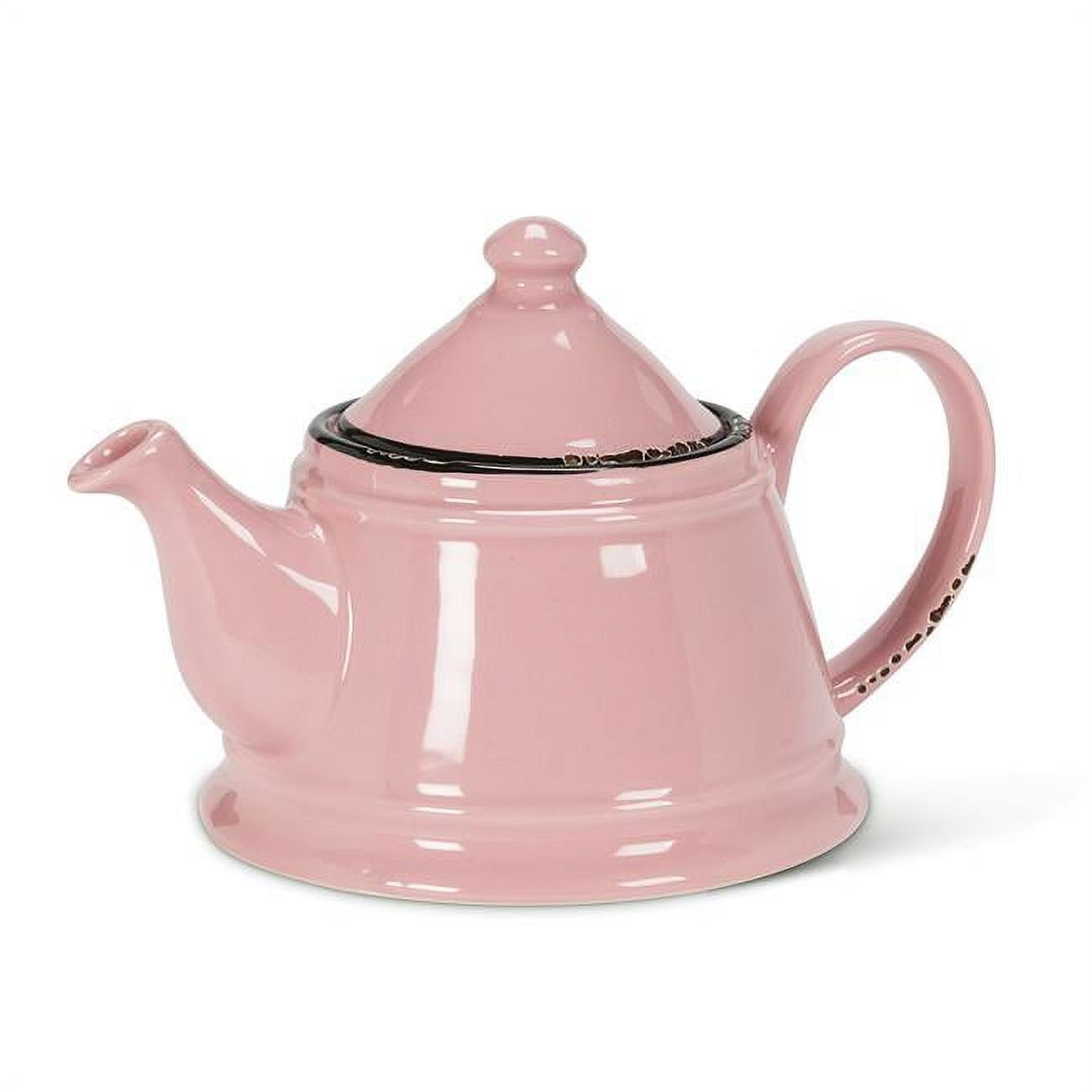 Abbott Collections AB-27-ENAMEL-POT-PNK Enamel Look Teapot, Pink | Walmart (US)