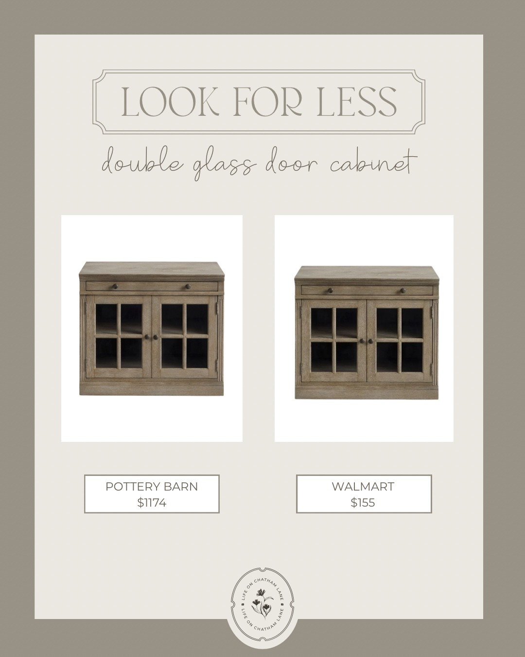 This pretty double glass door cabinet from Walmart looks almost identical to the more expensive Pottery Barn version! 

#LTKHome #LTKSaleAlert