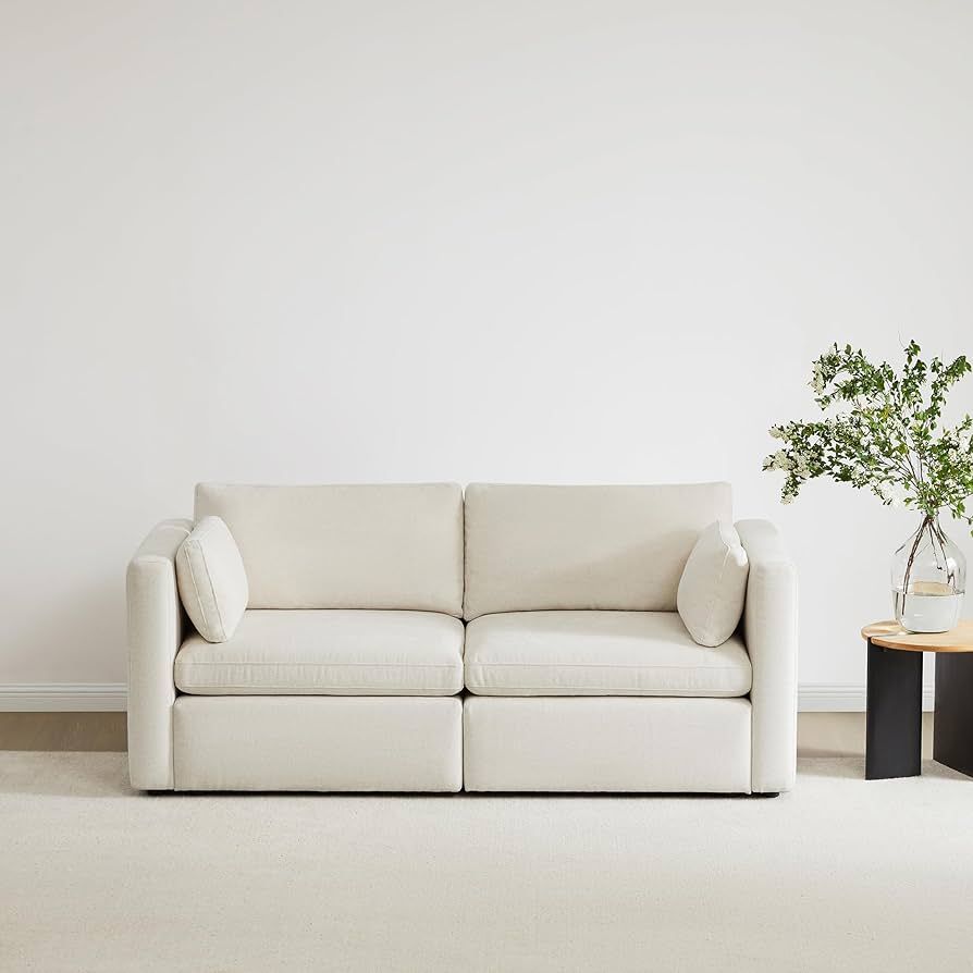 CHITA Small Modular Sectional Fabric Sofa Set,Extra Comfty Loveseat Cloud Couch, Modular Sectiona... | Amazon (US)