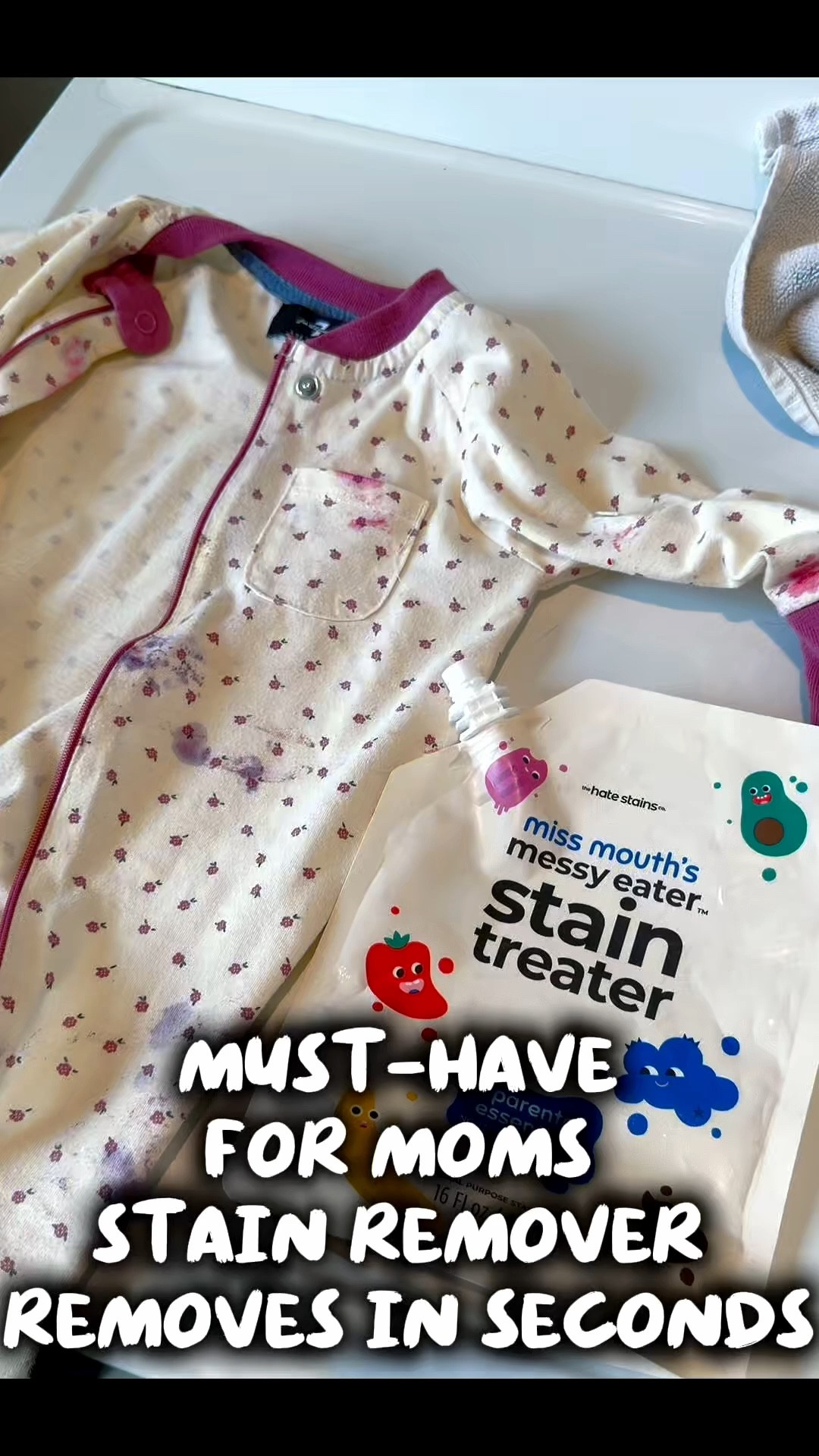 Berry stains on baby clothes used to mean it was DONE for 😅
Now I just spray Miss Mouth’s Messy Eater and it literally disappears in seconds 🤯 we’ve had our subscription for years!
 #momhack #mommusthaves #stainspray #stainremover #babymusthave #babyregistry #toddlermusthave #amazon 

#LTKKids #LTKmomlife #LTKBaby