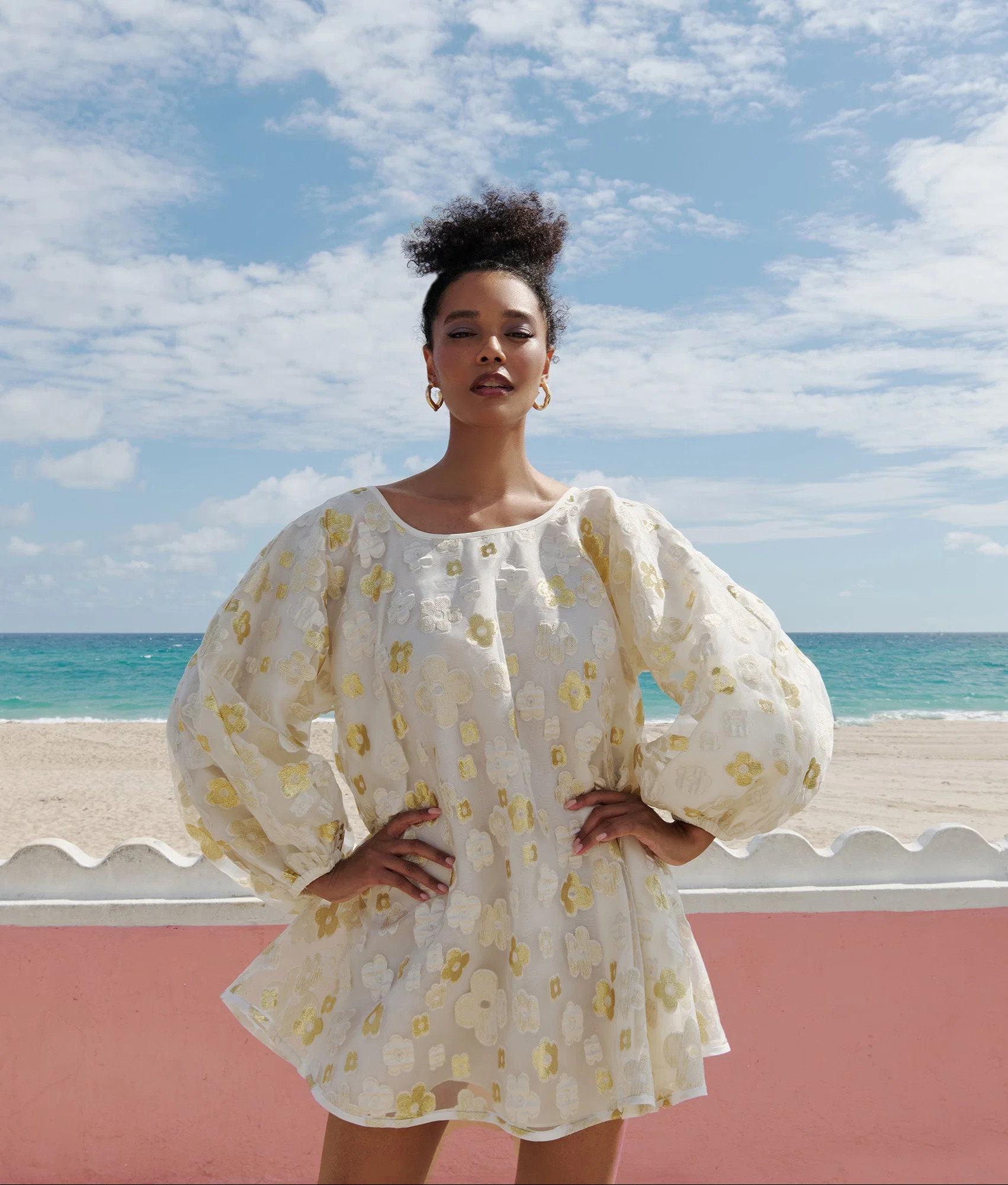 White and Gold Organza Good Luck Dress | Arianne Elmy