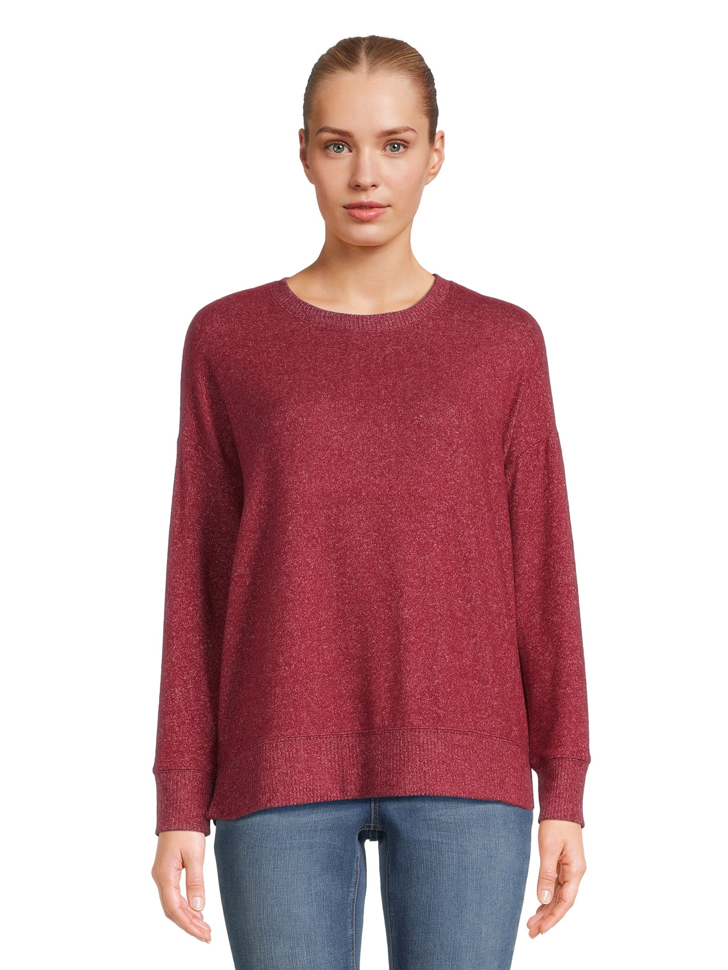 Time and Tru Women's Soft Hacci Knit Pullover, Sizes XS-XXXL | Walmart (US)