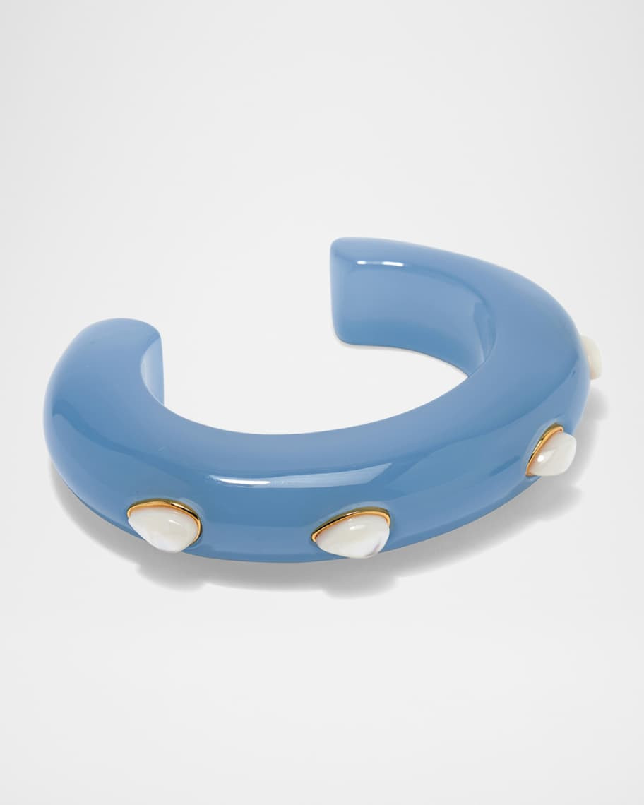 Lizzie Fortunato Ridge Cuff Bracelet in Glacier and MOP | Neiman Marcus