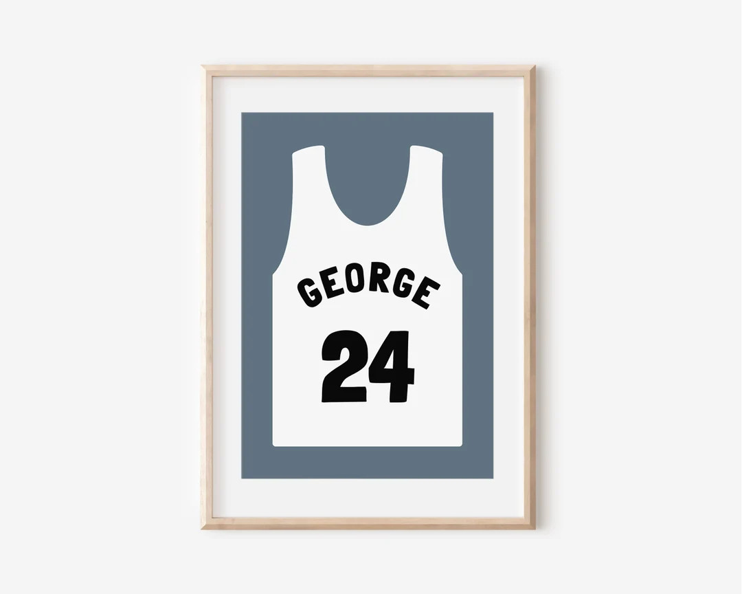 Personalized Name Basketball Jersey Downloadable Print, Name Decor, Kids Room, Neutral Sport Wall... | Etsy (US)