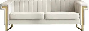 83" Couch for Living Room loveseat Sofa with Removable Cushions Square Arms and Modern Upholstere... | Amazon (US)