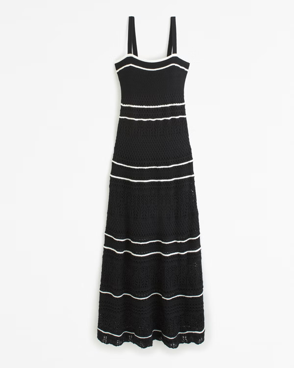 Crochet-Style Maxi Dress | Abercrombie & Fitch (US)