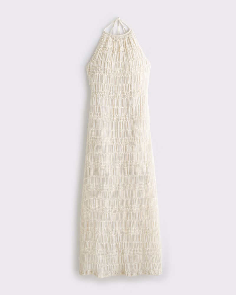 Halter Ruched Maxi Dress | Abercrombie & Fitch (US)