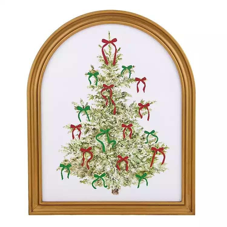 Bow Christmas Tree Arch Framed Art Print | Kirklands