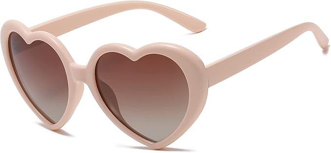 Polarized Heart Sunglasses for Women Vintage Love Eyeglasses Fashion Mirror Heart Shaped Sunglass... | Amazon (US)