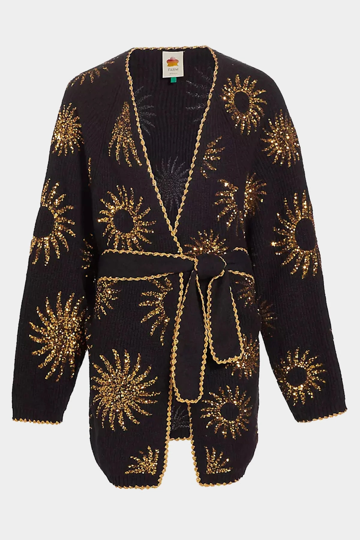 Sun Sequin Embroidered Knit Cardigan - S | Shop Olivia