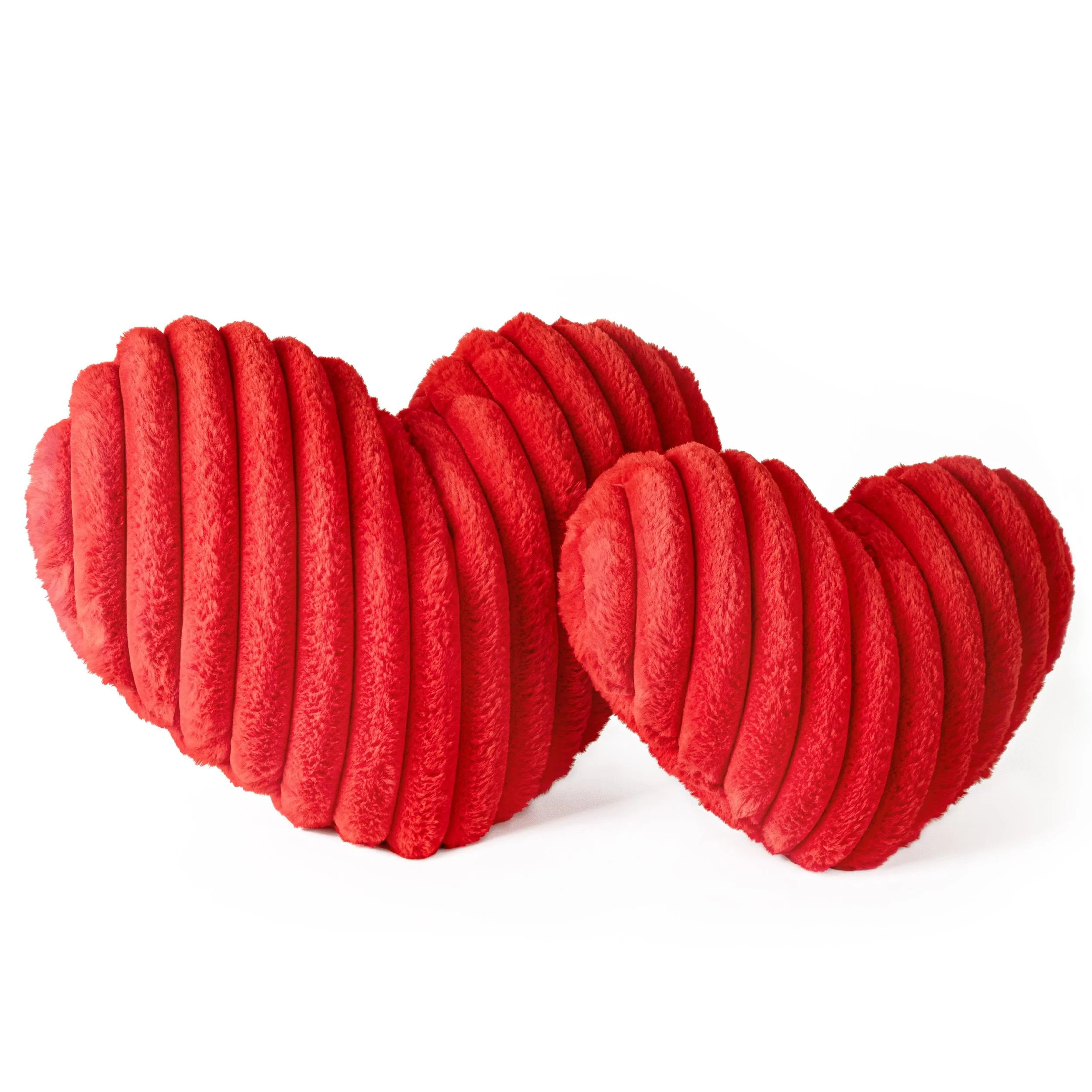 Sunlit Heart Shaped Pillow, Set of 2, Heart Decorative Throw Pillows, Faux Fur Love Pillows Cute ... | Walmart (US)