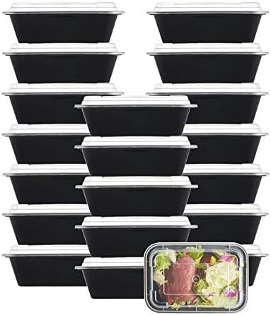 NutriBox [20 Value Pack] 1 compartment 24 OZ Meal Prep Plastic Food Storage Containers - BPA Free... | Amazon (US)