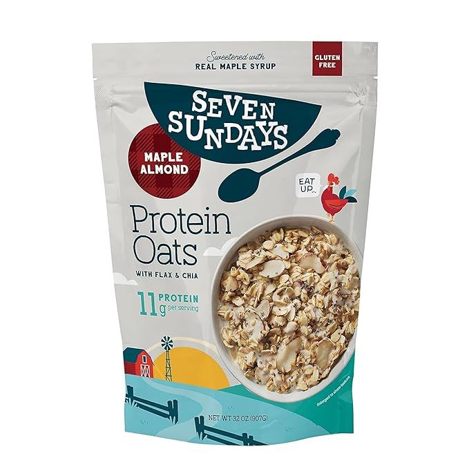 Seven Sundays Protein Oats, Maple Almond, 32 Oz Bag, Gluten Free, 11g Upcycled Protein, Enjoy War... | Amazon (US)