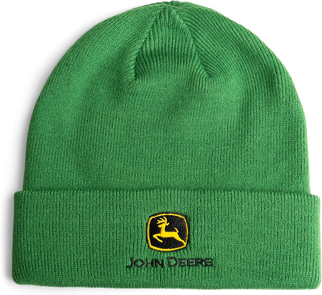 John Deere Tractor Logo Knit Cuffed Beanie Winter Hat Kid to Adult Sizes | Amazon (US)