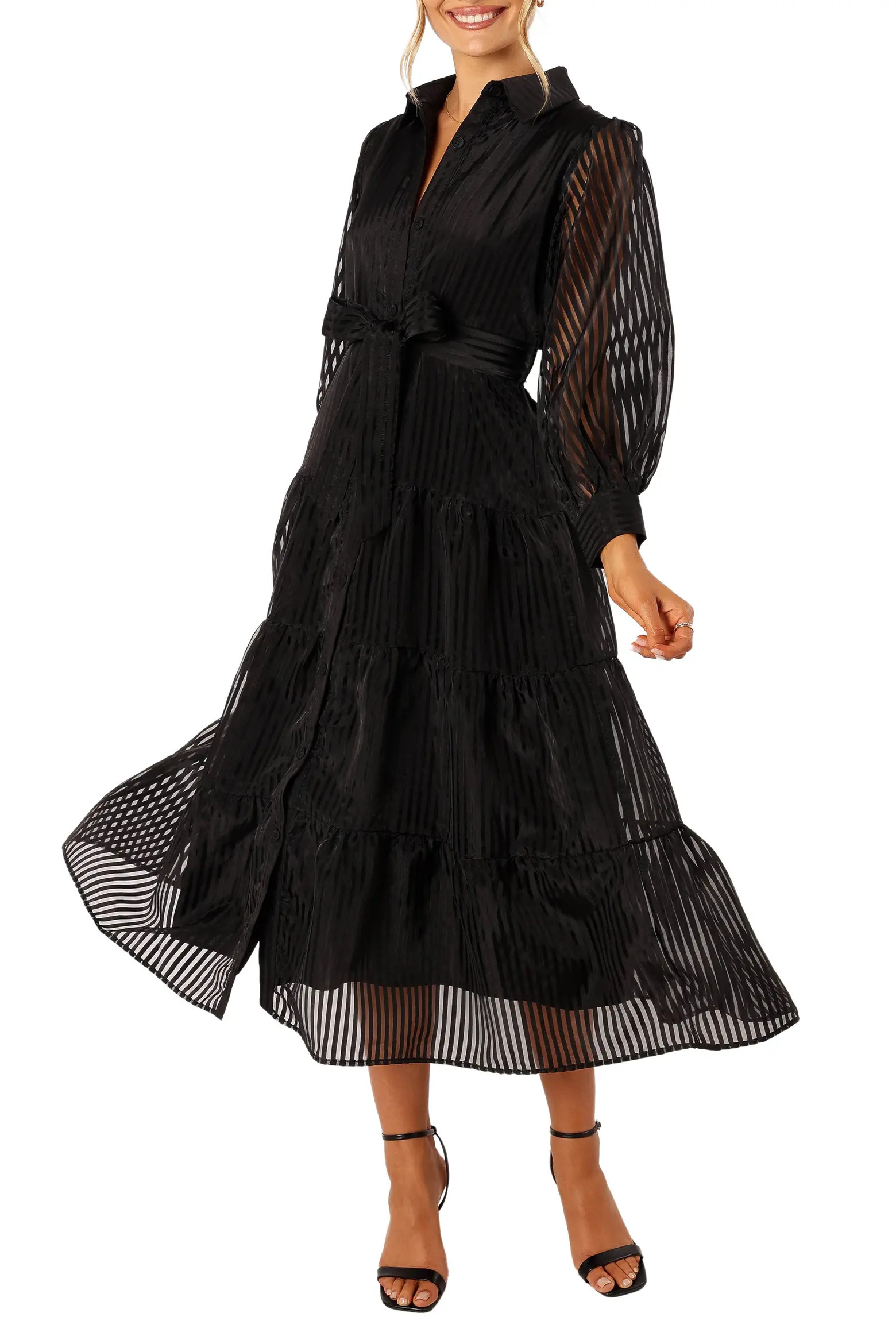 Petal & Pup Neve Long Sleeve Tiered Shirtdress (Women) | Nordstrom | Nordstrom