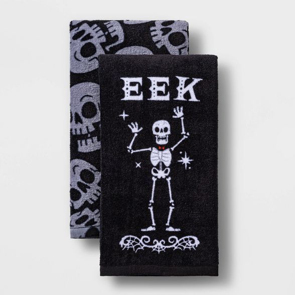 2pk Skeleton Halloween Terry Kitchen Towels - Hyde &#38; EEK! Boutique&#8482; | Target