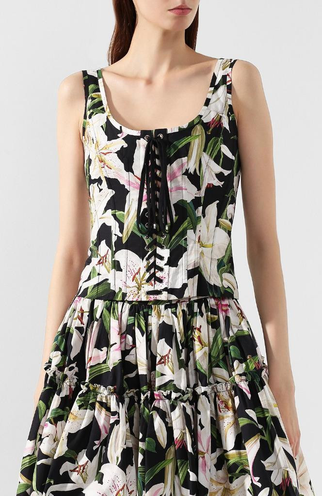 Dolce & Gabbana Black/Multicolor Lily Print Sleeveless Corset Top Size 40/US 4  | eBay | eBay US