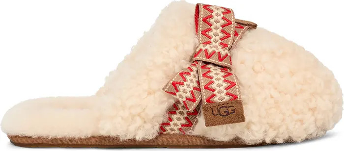 Maxi Curly Genuine Shearling Scuff Slipper (Women) | Nordstrom