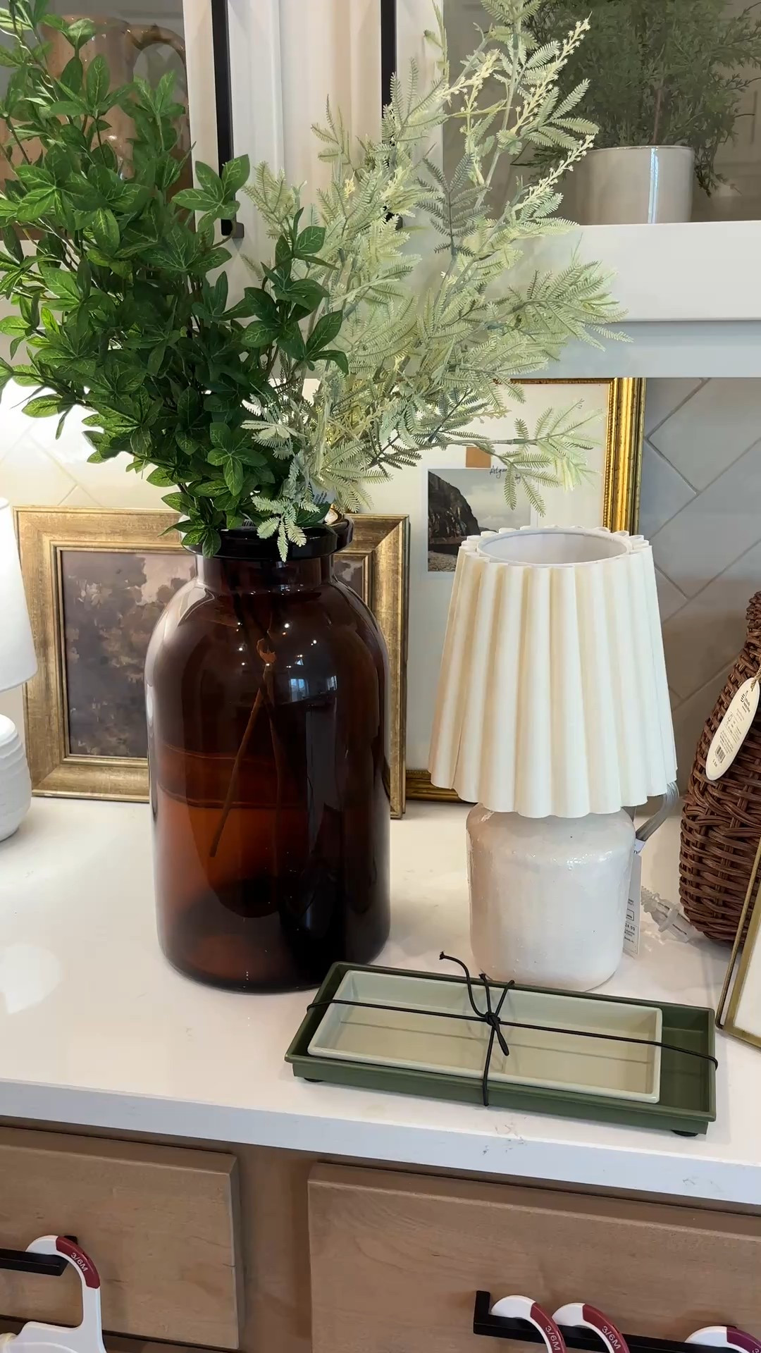 Target Haul! Found the best home decor at target to change up some decorations and decorate my new entry way table! Love the ambers and greens paired with the brown basket for storage! Large vase, lamp, trays, basket, greenery — all my favorite finds! 

#LTKHome #LTKFindsUnder50