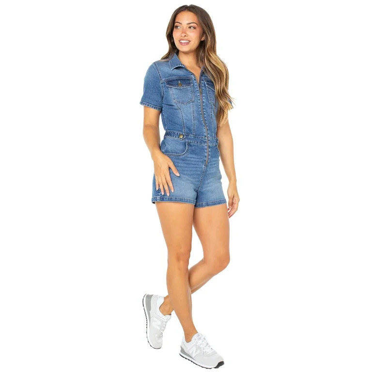 Celebrity Pink Juniors Cinched Waist Romper - Walmart.com | Walmart (US)