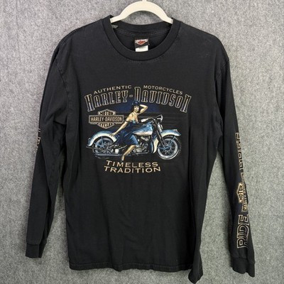Harley-Davidson Men's Black Large Cotton Long Sleeve T-Shirt | eBay US