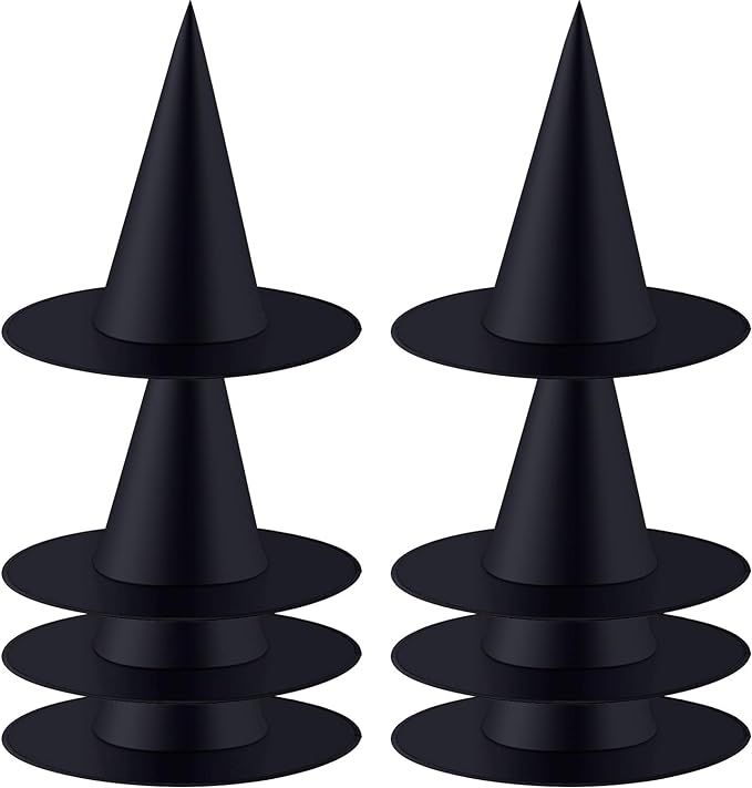 8 Pieces Halloween Witch Hats Costume Accessory Black Hanging Wizard Hats for Women Halloween Flo... | Amazon (US)