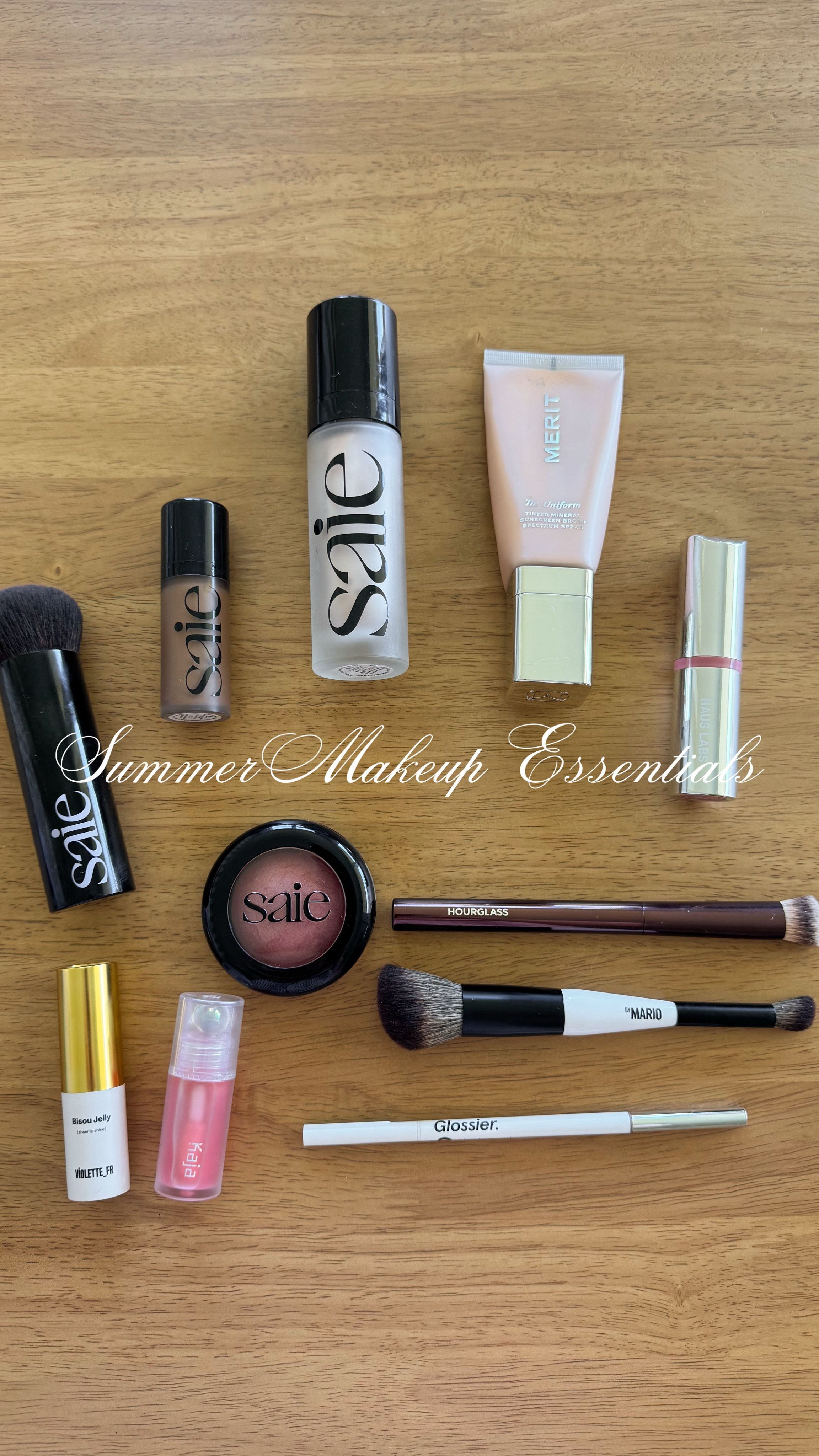 glowy summer makeup essentials 🤍✨

shades:
saie glow super gel - starglow
merit tinted sunscreen - 26
haus labs concealer - 04
saie dew bronze - salt
haus labs blush balm - glassy hibiscus
saie supersuede powder blush - mia
glossier brow boy arch pencil - grey
nyx jumbo pencil - cottage cheese
violette_fr bisou jelly balm - bonbon a la rose
kaja juicy glass lip oil - rose hip spritz

🏷️ grwm makeup, summer makeup, natural makeup, everyday makeup, makeup favorites, everyday makeup routine, quick makeup, easy simple makeup, beauty favorites, minimal makeup look

#LTKSummerEdit #LTKBeauty