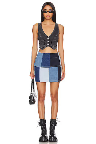 Madi Mini Skirt in Blue Multi | Revolve Clothing (Global)