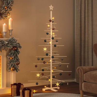 Wooden Christmas Tree for Decoration 70.9" Solid Wood Pine | Target