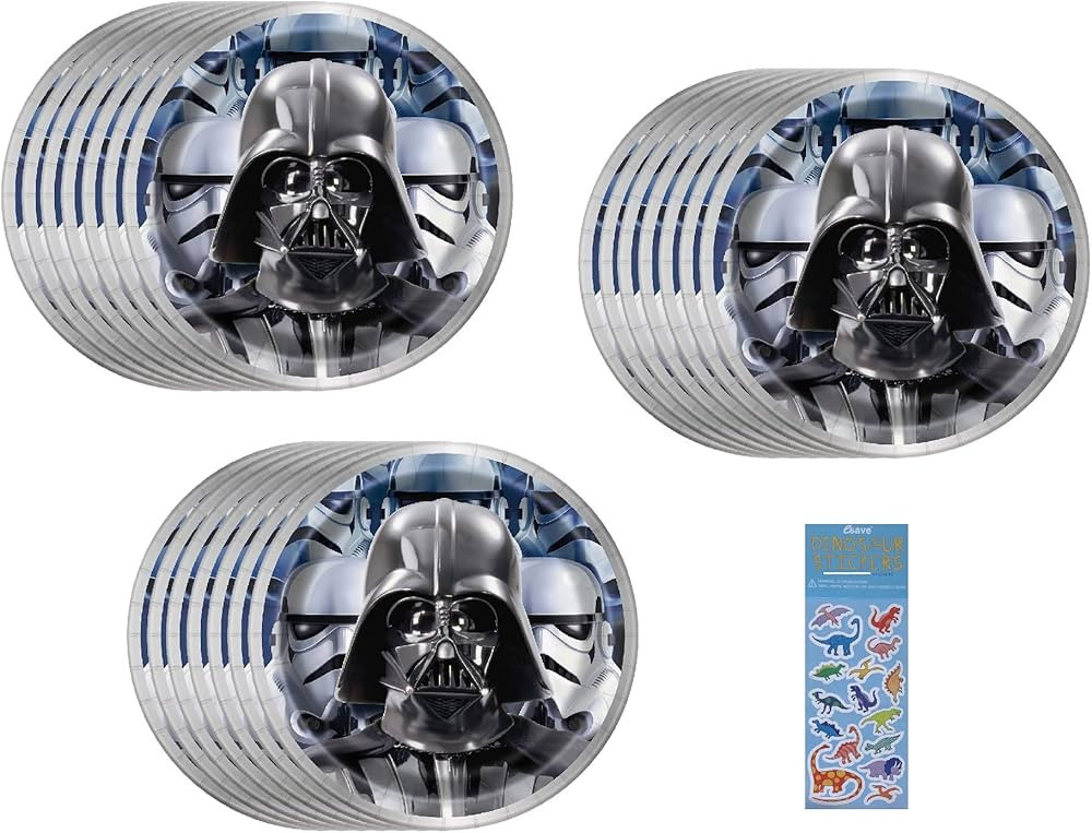 Unique Star Wars Classic Birthday Party Supplies Bundle Pack includes 24 Dessert Cake Paper Plate... | Amazon (US)