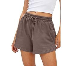 AUTOMET Womens Sweat Shorts Casual Summer Athletic Shorts Elastic Comfy Shorts High Waist Shorts ... | Amazon (US)