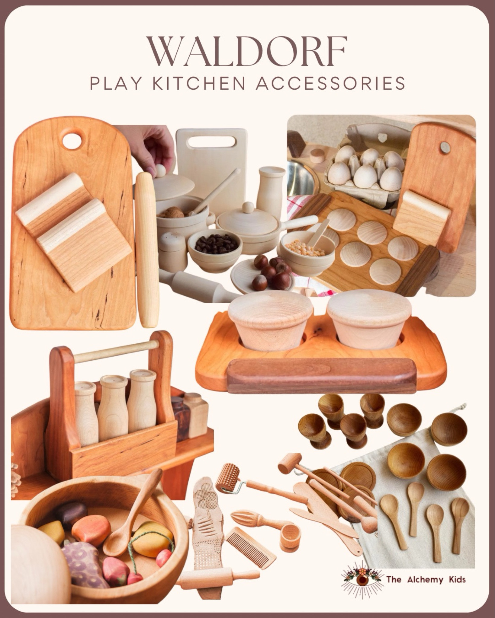 ✨ Elevate playtime with these beautifully crafted Waldorf-inspired wooden play kitchen accessories! Designed to spark creativity and encourage open-ended play, these eco-friendly, natural wood pieces bring warmth and imagination to any play kitchen. From rolling pins to spice jars, every detail fosters hands-on learning and fine motor skills. Perfect for Montessori and Waldorf-style playrooms! 🌿

#WaldorfToys #MontessoriPlay #WoodenToys #NaturalToys #EcoFriendlyLiving #SustainablePlay #HandmadeToys #PlayKitchen #WaldorfInspired #OpenEndedPlay #KidsImagination #HeirloomToys #EducationalToys #MinimalistParenting #ToyAesthetic #TimelessPlay #PlayroomGoals

#LTKKids