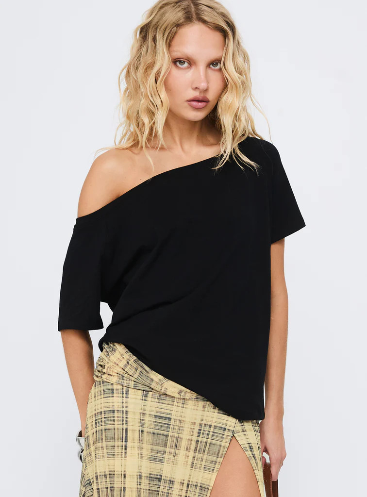Icon Baby Off Shoulder Top Black | Princess Polly US