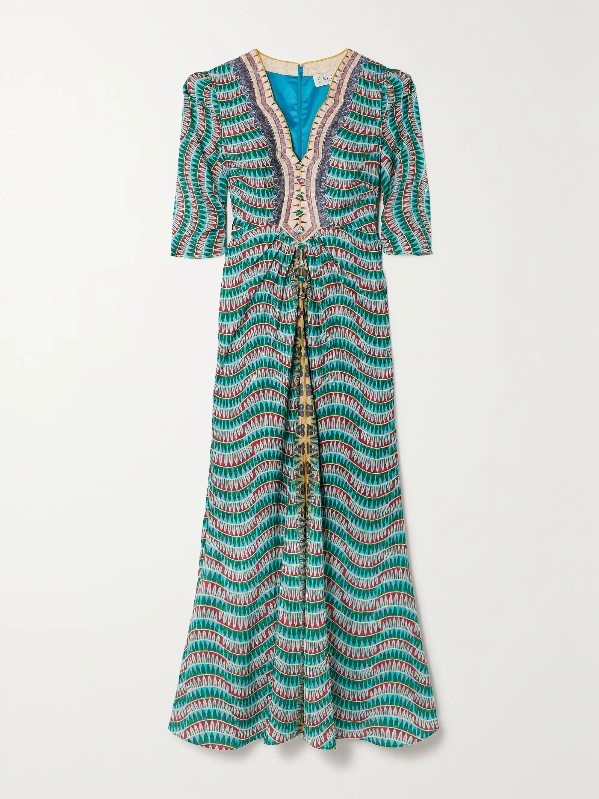 Mitsu gathered printed silk midi dress | NET-A-PORTER (US)