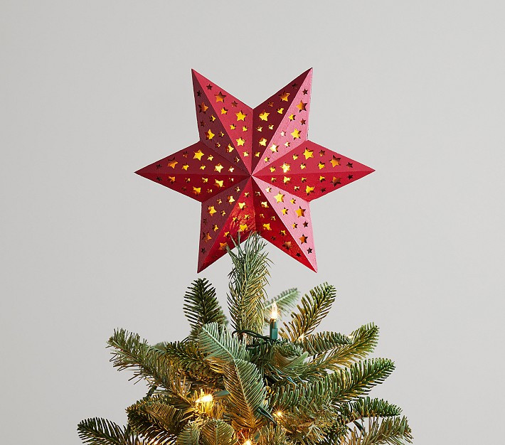 Wood Light-Up Star Cutout Tree Topper | Pottery Barn Kids