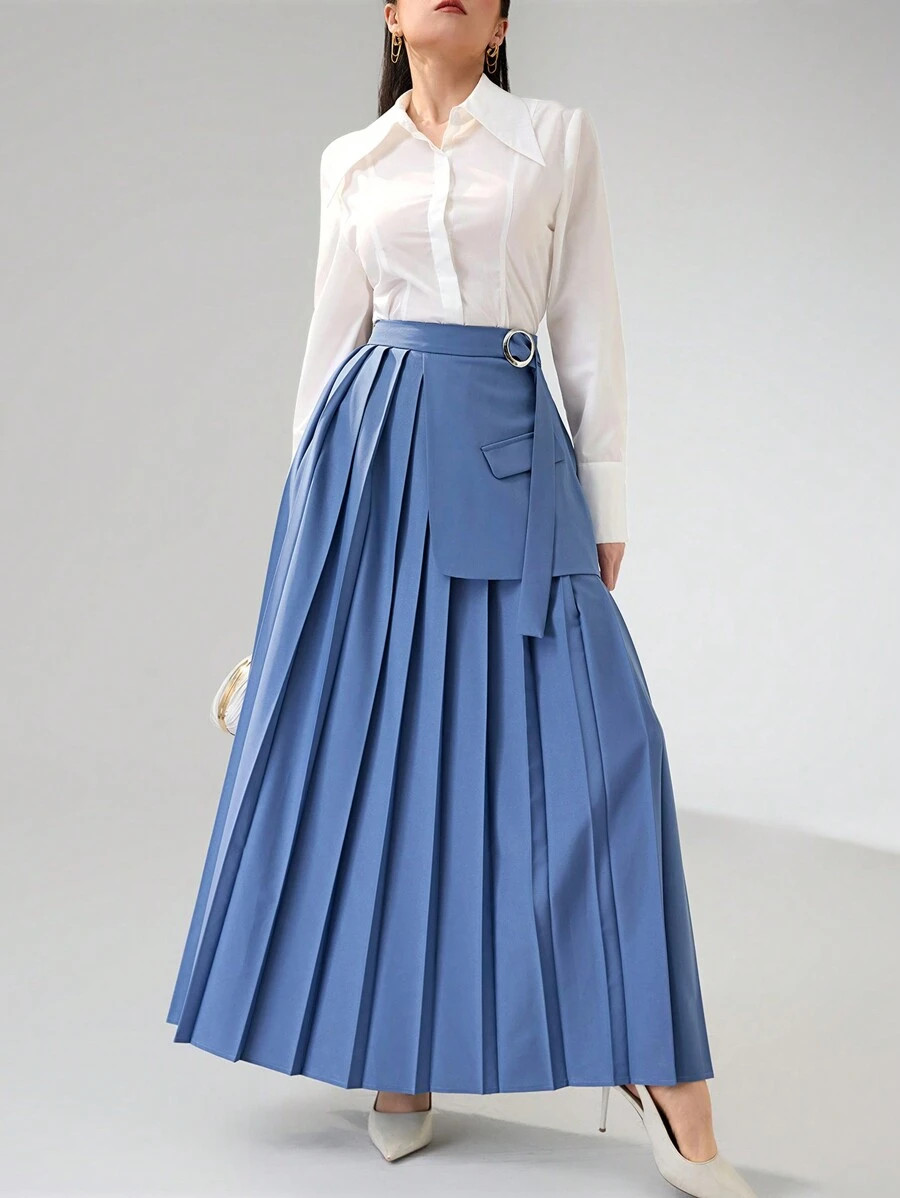 Heiryn Women Solid Color Simple Fashionable Casual Daily Skirt | SHEIN