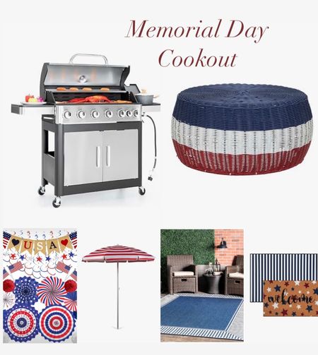 Patio decor, gas grill, memorial day party, patriotic decor,
Fourth of July 

#LTKParties #LTKSeasonal #LTKHome