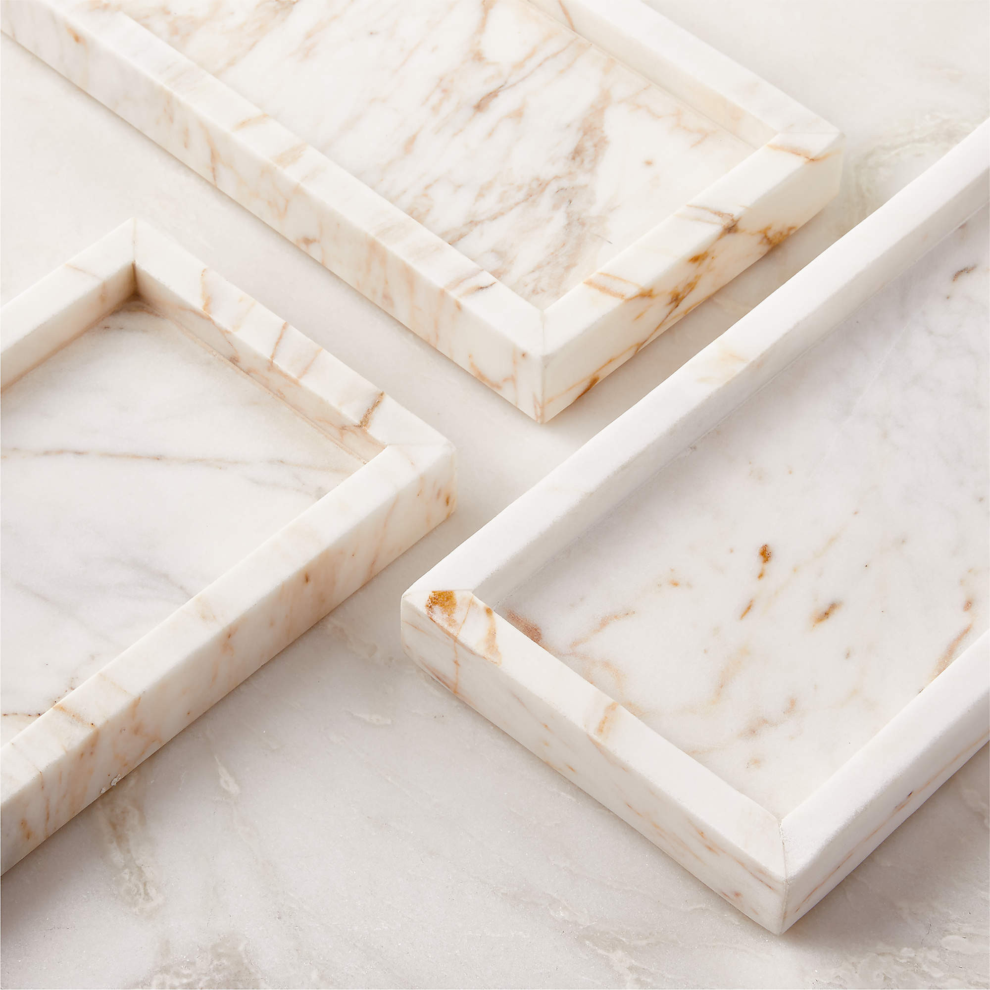 Ramsey Calacatta Gold Marble Vanity Tray + Reviews | CB2 | CB2