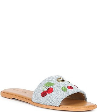COACH Holly Cherry Signature Logo Slide Sandals - 11 | Dillard's