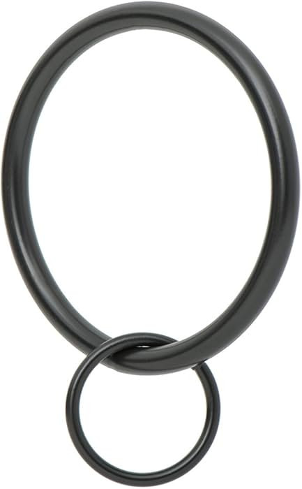 Ivilon Drapery Eyelet Curtain Rings - 2" Ring Loop for Hook Pins, Set of 14 - Black | Amazon (US)