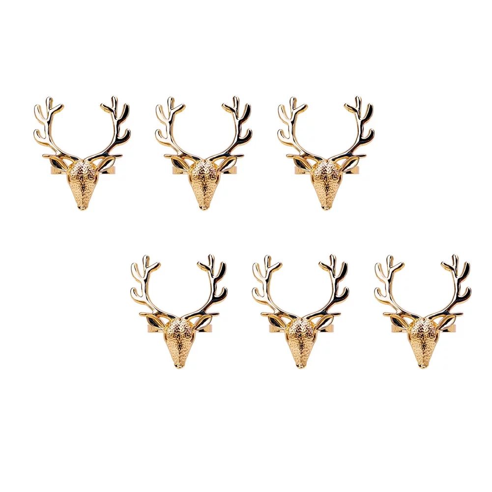 Trjgtas 6Pcs Deer Head Napkin Buckle Christmas Deer Napkin Ring Hotel Decoration Cloth Buckle Met... | Walmart (US)