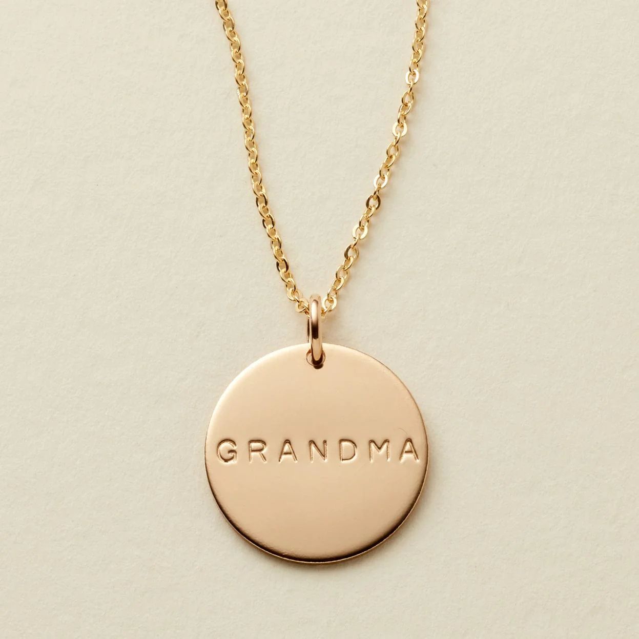 Made By Mary Grandma Disc Necklace | Delicate, Hand Stamped | Made by Mary (US)