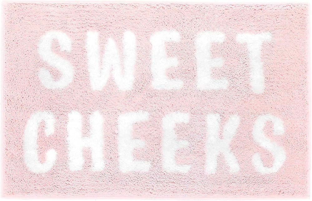 Sweet Cheeks Bath Mat for Tub, Cute Pink Bath Mats, Non Slip, Blush Pink Bathroom Decor Accessori... | Amazon (US)