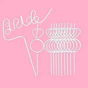 Bachelorette Party Decorations Straws White Bride Straw + Diamond Ring Straws Set 11 Pcs,Bride to... | Amazon (US)